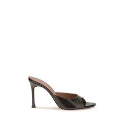 Amina Muaddi Braune Kalbsleder Bos Taurus Stiletto-Sandalen