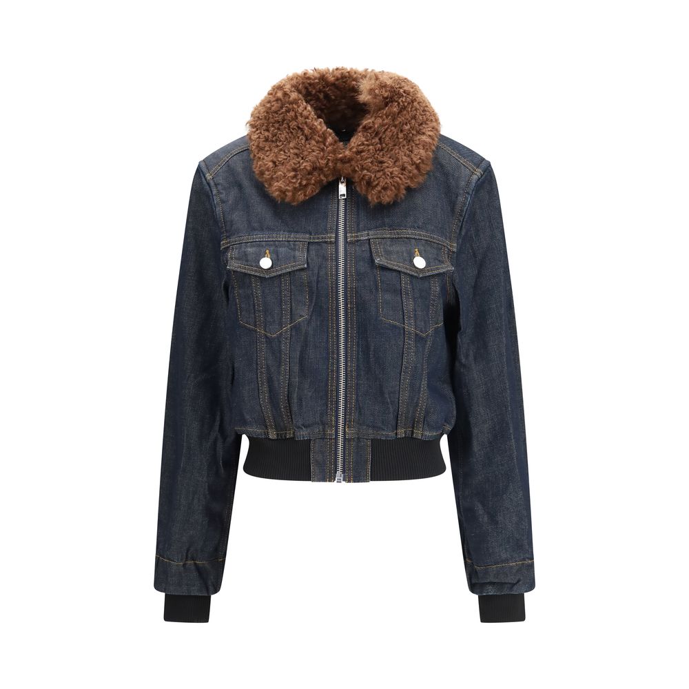 Ganni Blaue Jeansjacke aus Baumwolle