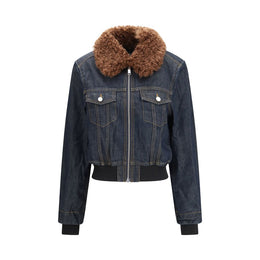 Ganni Blaue Jeansjacke aus Baumwolle