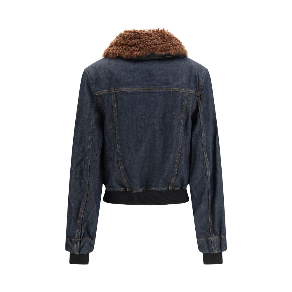 Ganni Blaue Jeansjacke aus Baumwolle