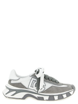 Dolce & Gabbana Graue Leder-Sneaker im Athletic-Look