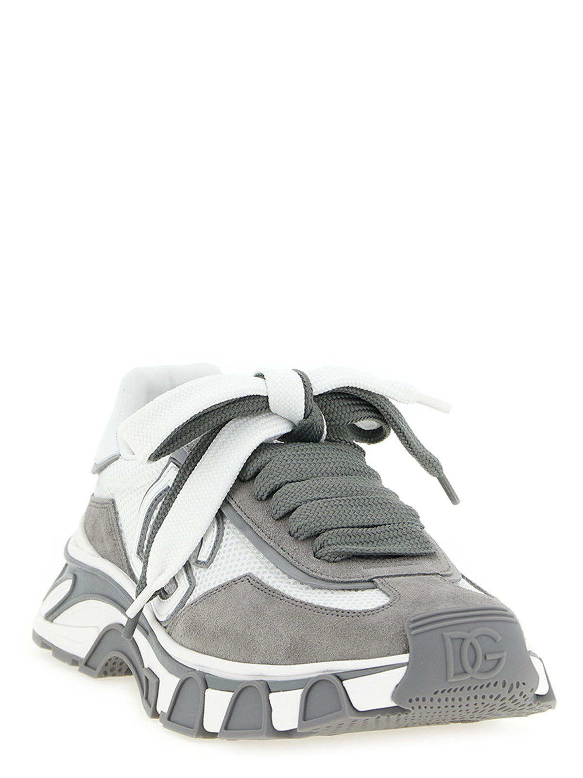 Dolce & Gabbana Graue Leder-Sneaker im Athletic-Look