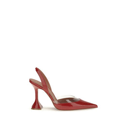Amina Muaddi Rote Pumps aus Ziegenleder mit hohem Absatz