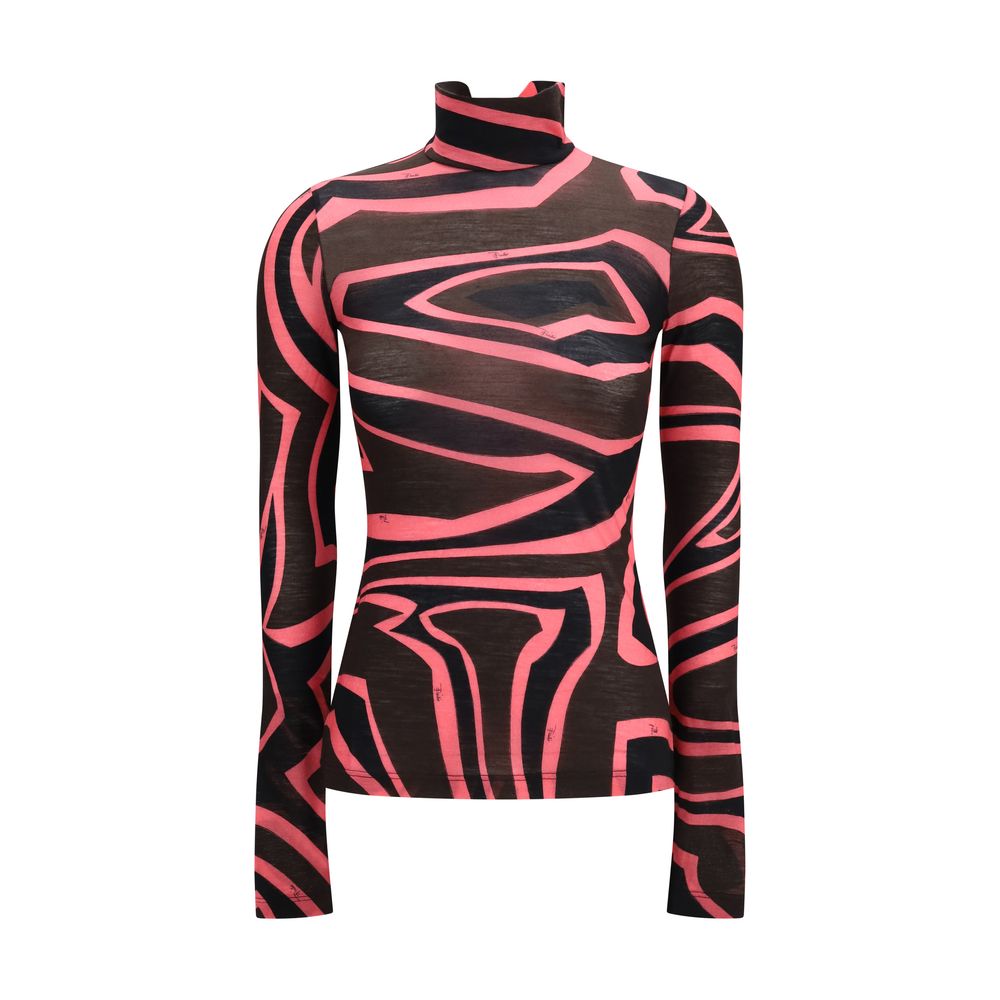 Emilio Pucci Mehrfarbiges Woll-Ovis-Aries-Musterhemd
