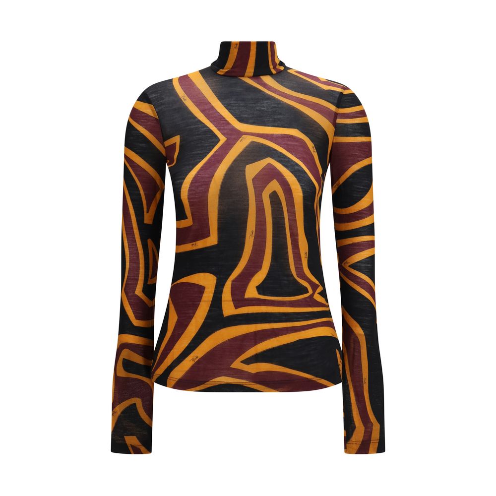 Emilio Pucci Mehrfarbiges Wollhemd mit Aries-Muster