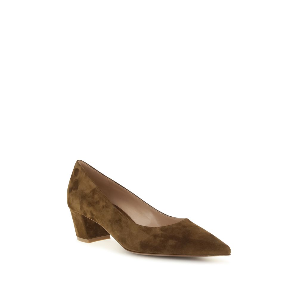 Gianvito Rossi Braune Pumps aus Wildleder mit mittelhohem Absatz