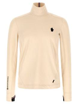 Moncler Grenoble Weiße Strickjacke aus Polyamid