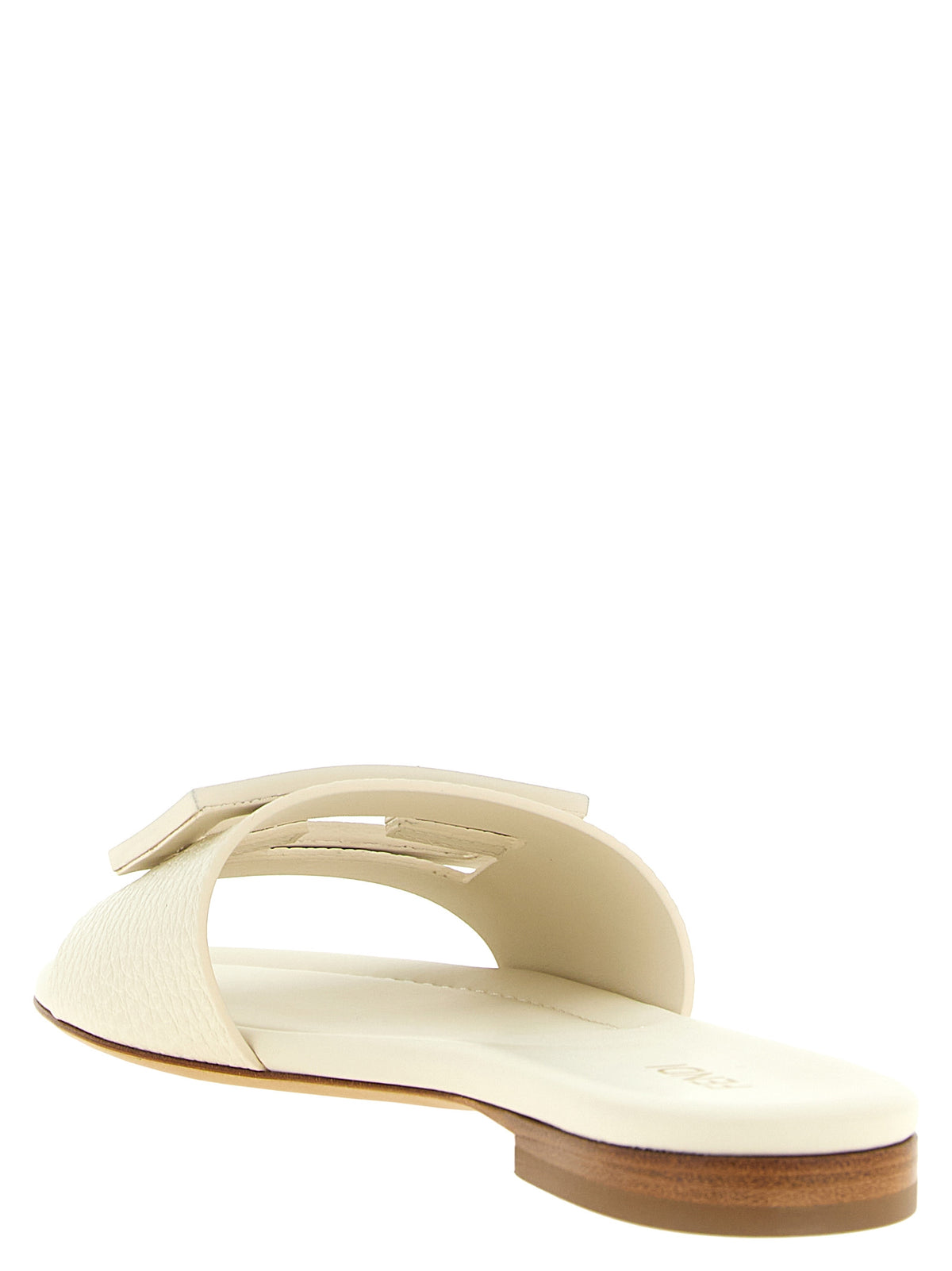 Fendi Weiße Kalbsleder-Slipper