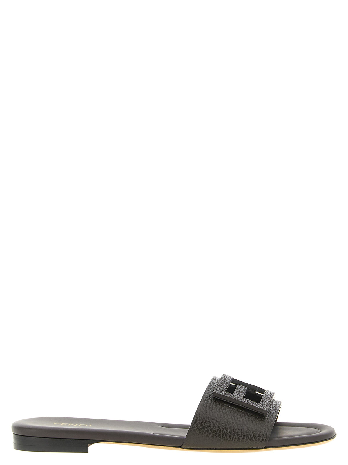 Fendi Braune Kalbsleder-Slipper