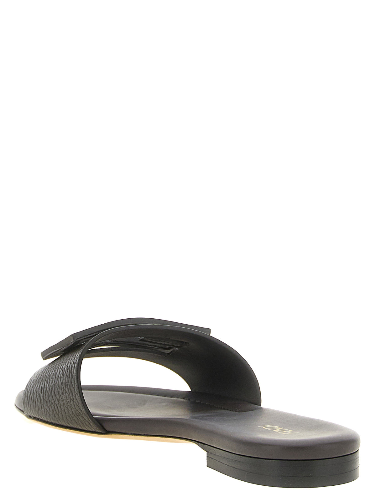 Fendi Braune Kalbsleder-Slipper