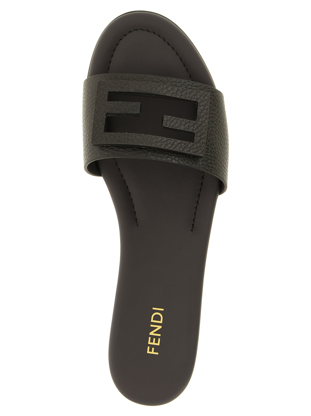 Fendi Braune Kalbsleder-Slipper