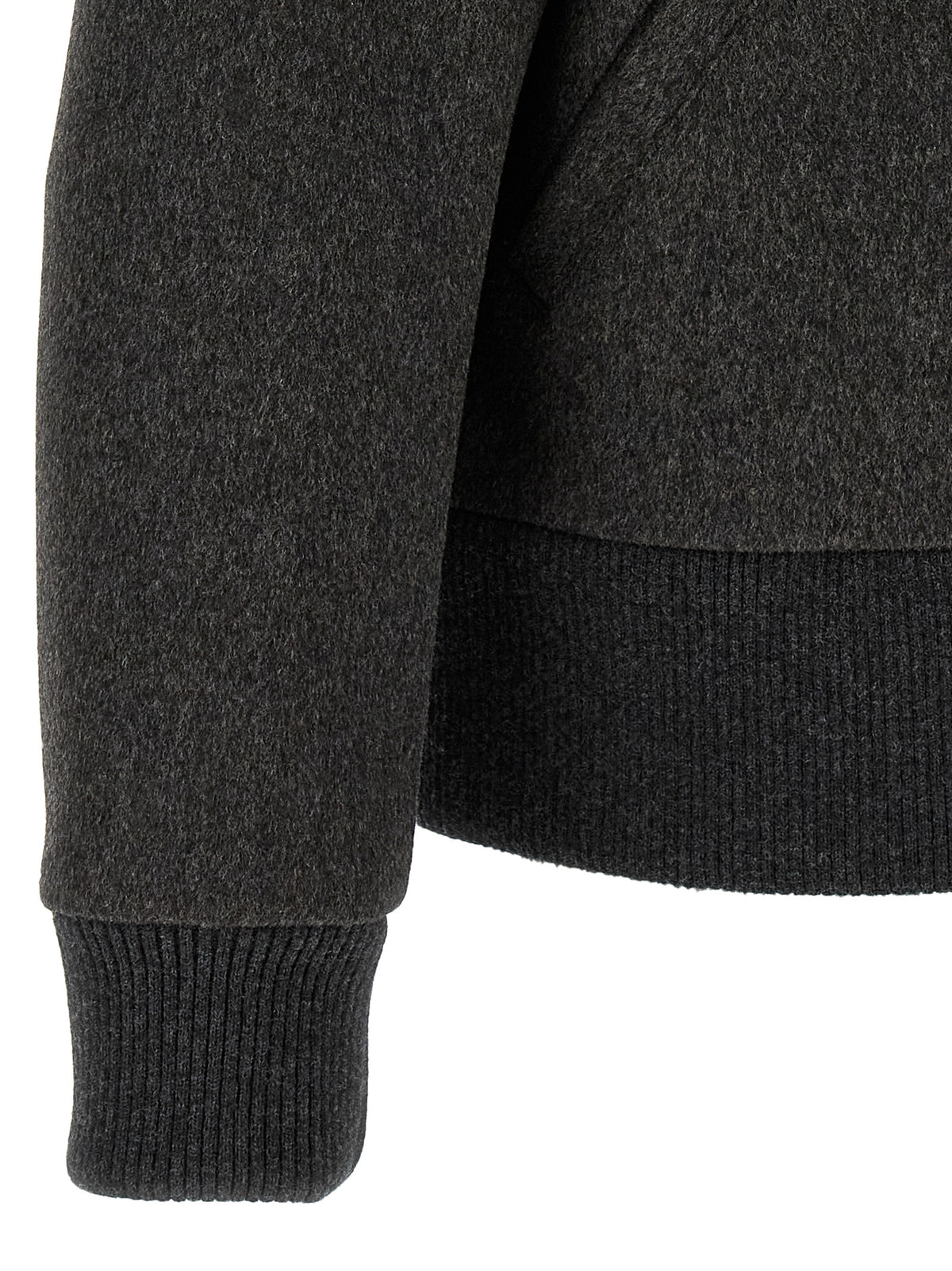 Lardini Grauer Bomber aus reiner Schurwolle