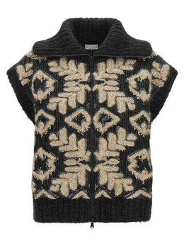Brunello Cucinelli Grauer Wollcardigan