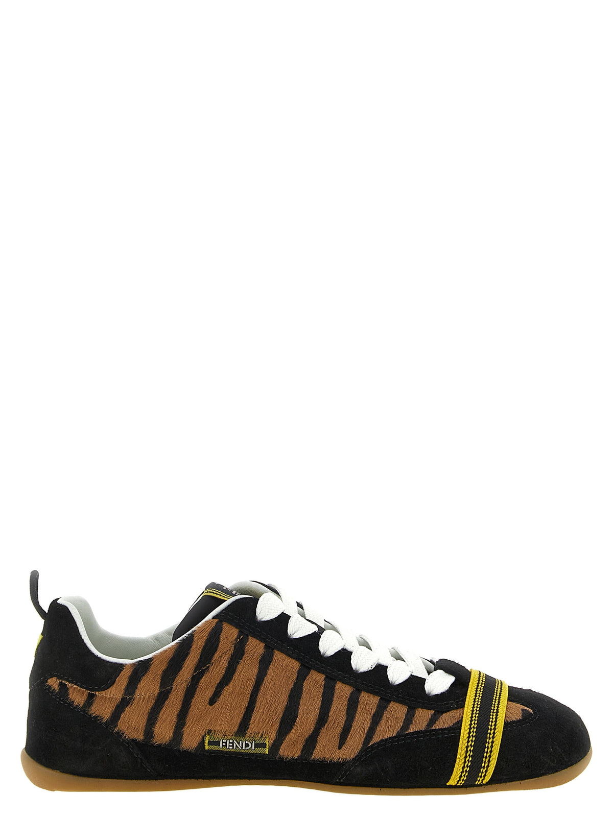 Fendi Braune Kalbsleder-Sneaker im Athletic-Stil