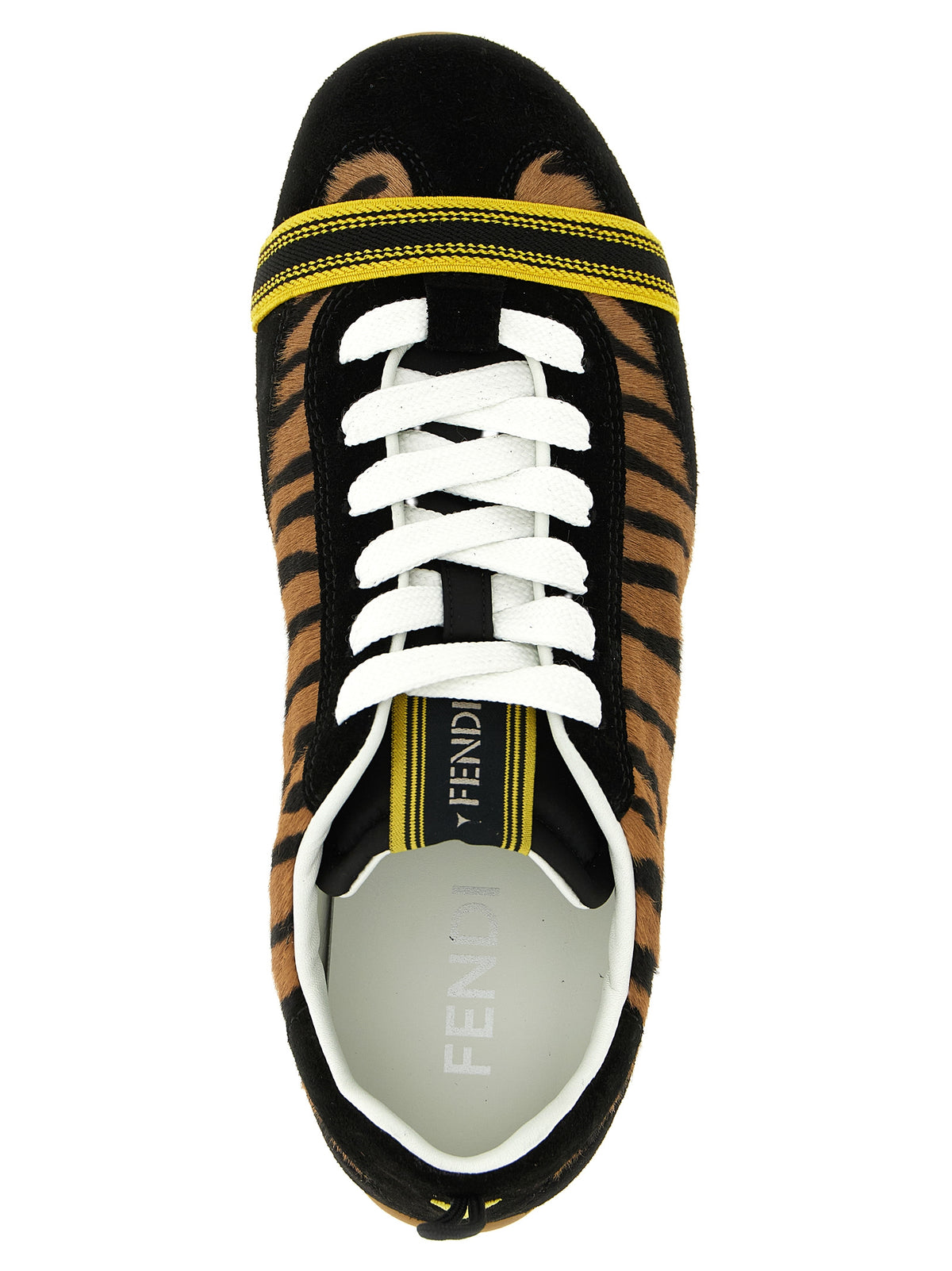 Fendi Braune Kalbsleder-Sneaker im Athletic-Stil