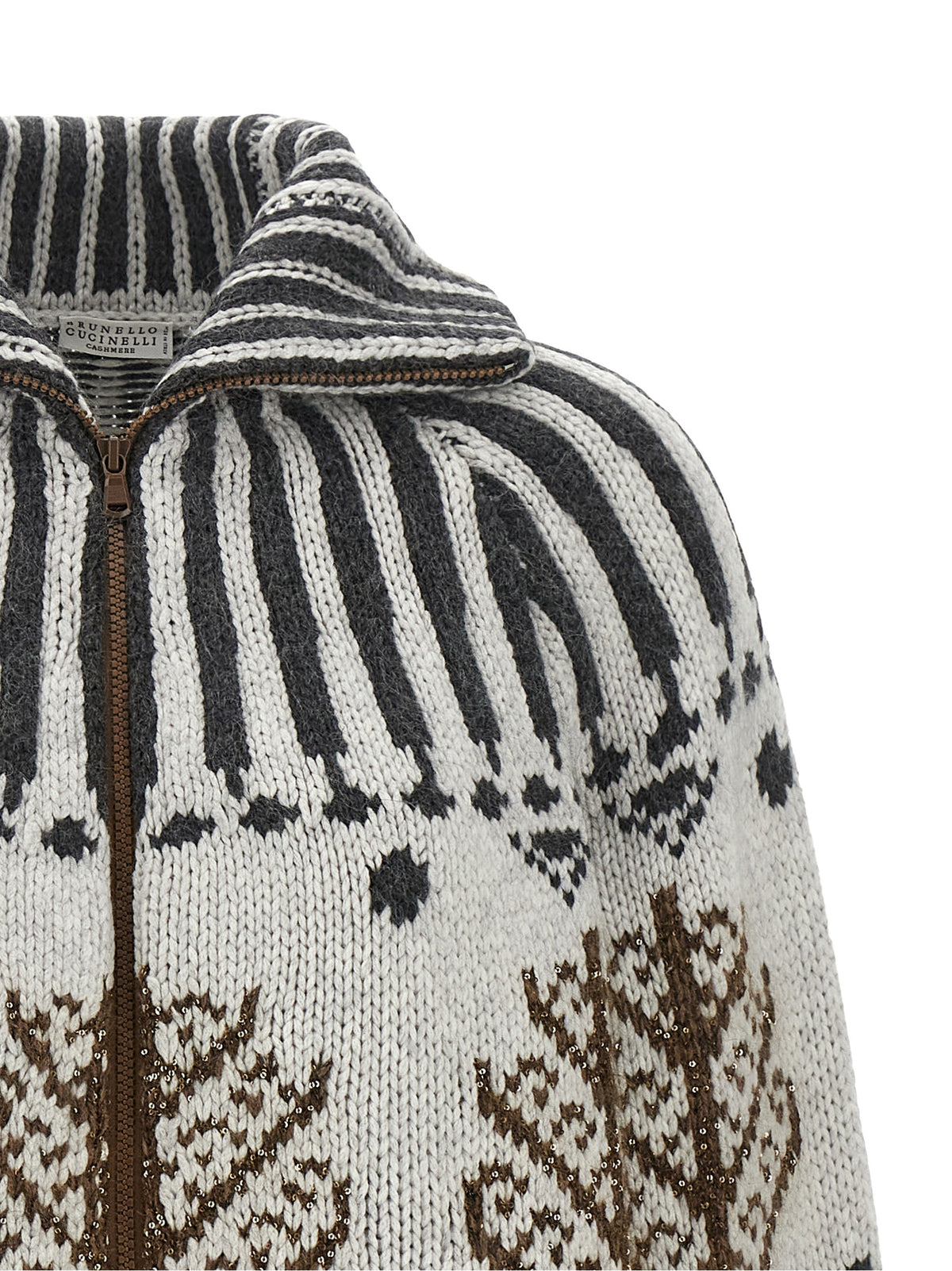 Brunello Cucinelli Mehrfarbige Kaschmir-Strickjacke