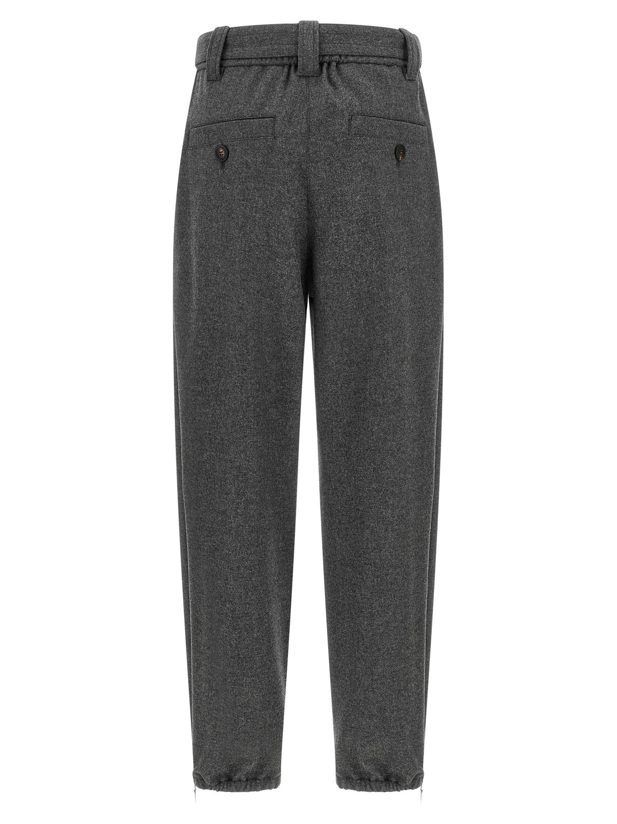 Brunello Cucinelli Graue Cargo-Hose aus reiner Schurwolle