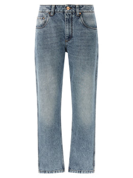 Brunello Cucinelli Blaue Jeans aus Baumwolle im geraden Schnitt