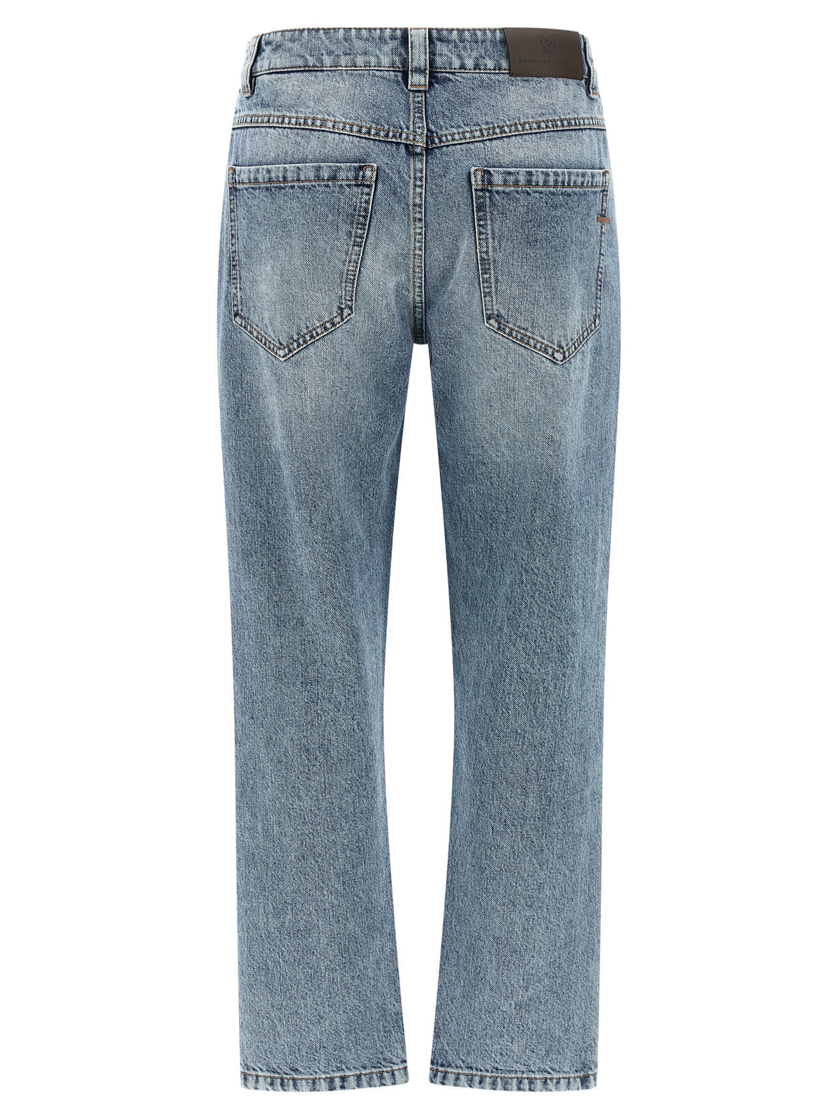 Brunello Cucinelli Blaue Jeans aus Baumwolle im geraden Schnitt