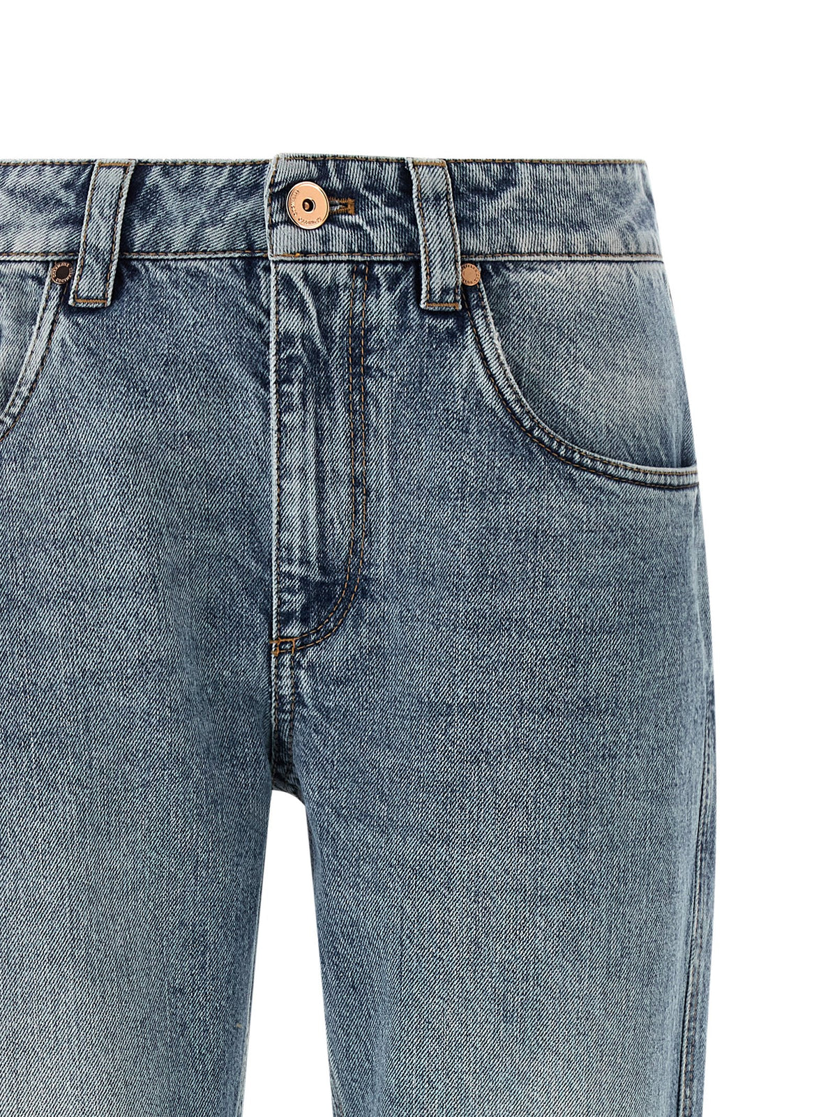 Brunello Cucinelli Blaue Jeans aus Baumwolle im geraden Schnitt
