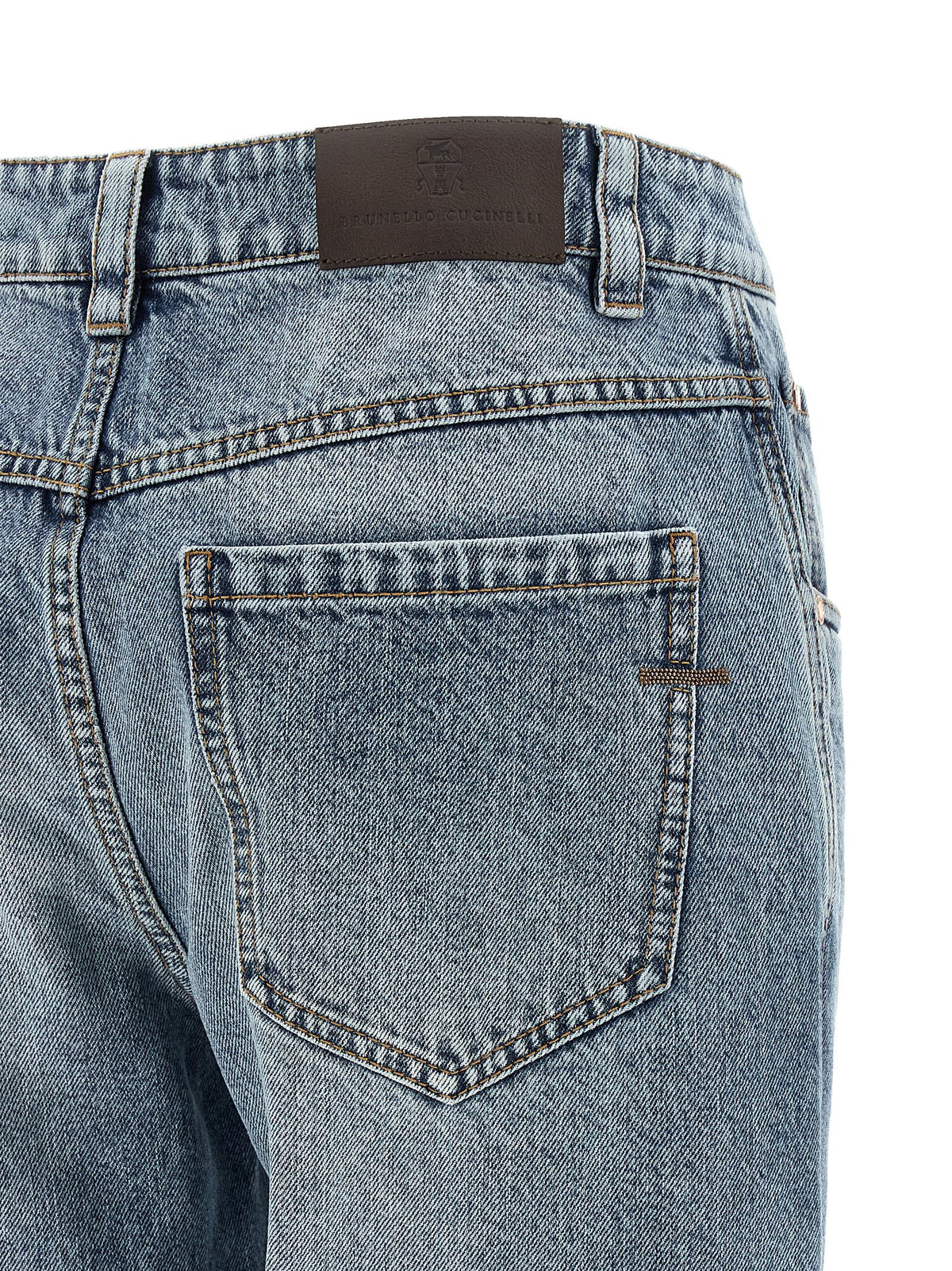 Brunello Cucinelli Blaue Jeans aus Baumwolle im geraden Schnitt