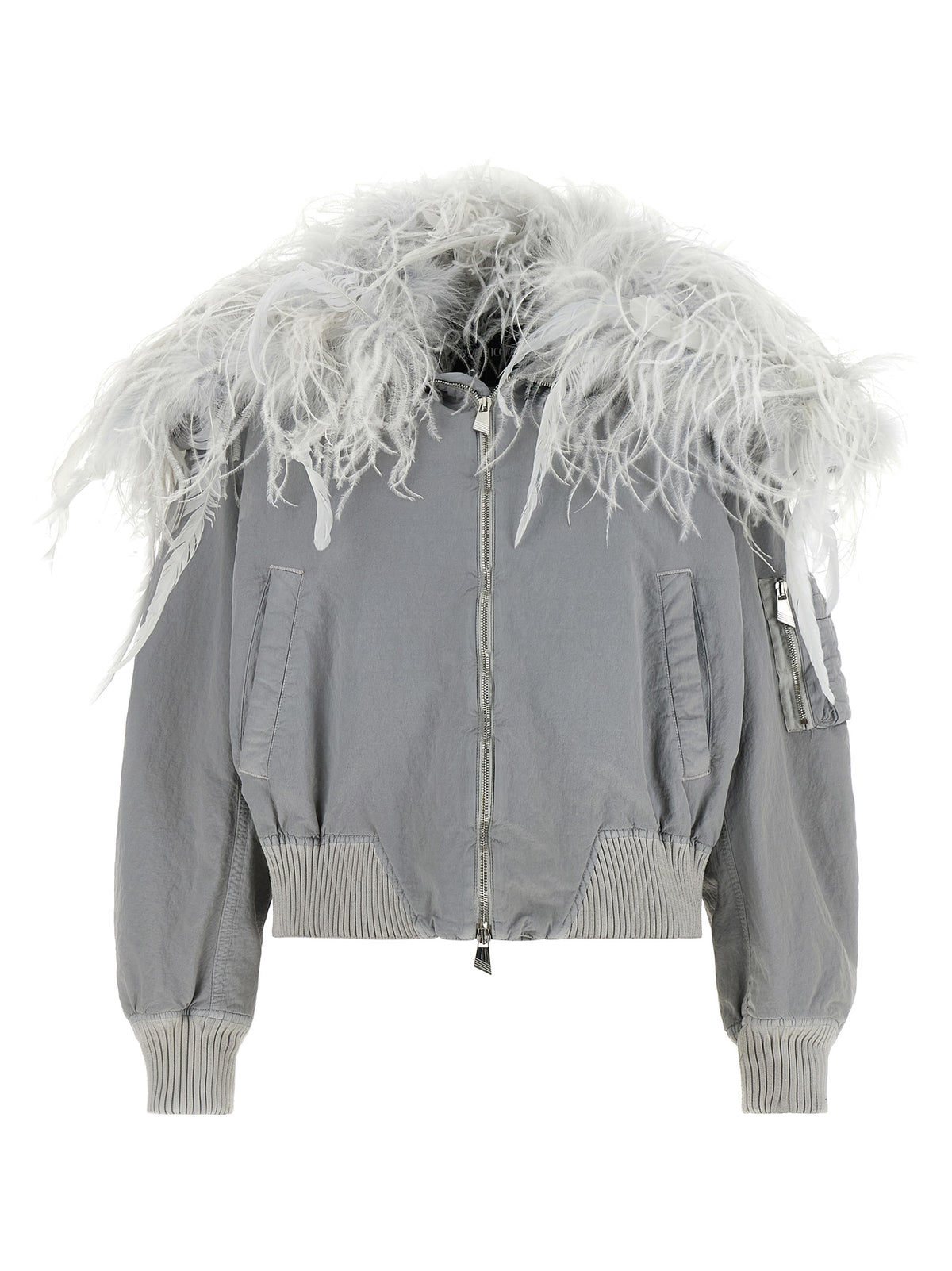 The Attico Grauer Bomber aus Polyamid