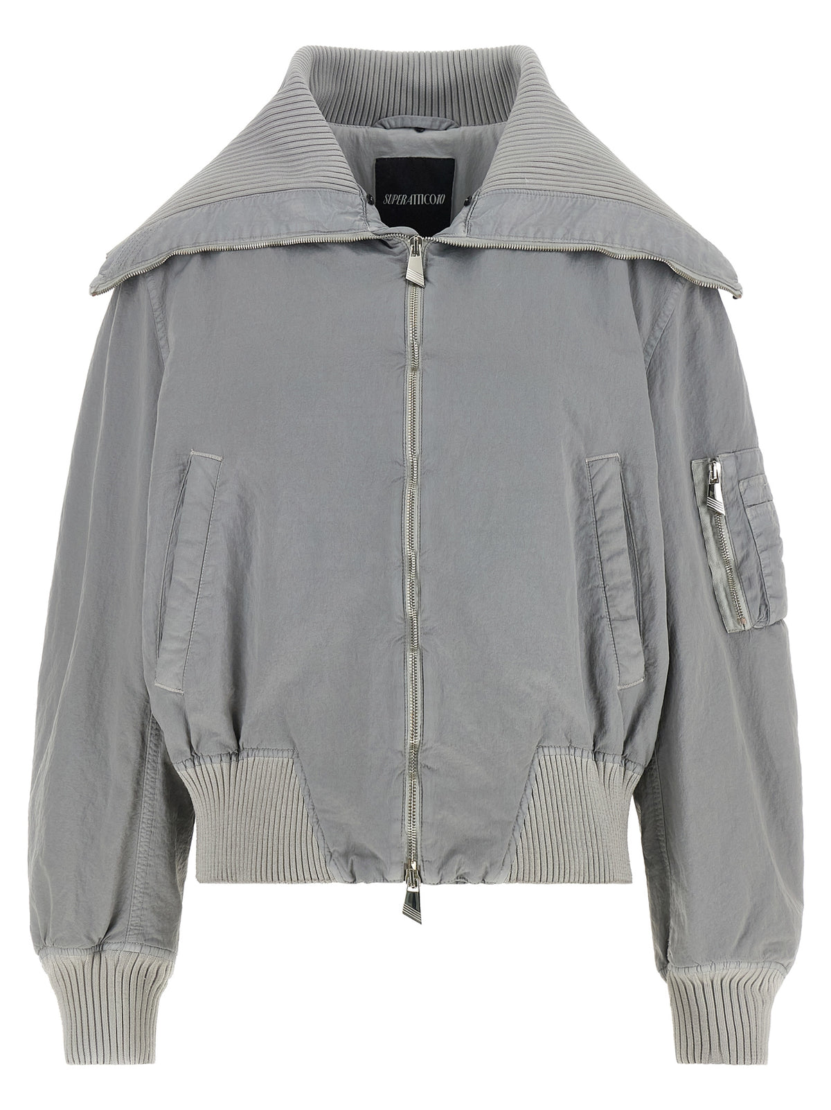 The Attico Grauer Bomber aus Polyamid