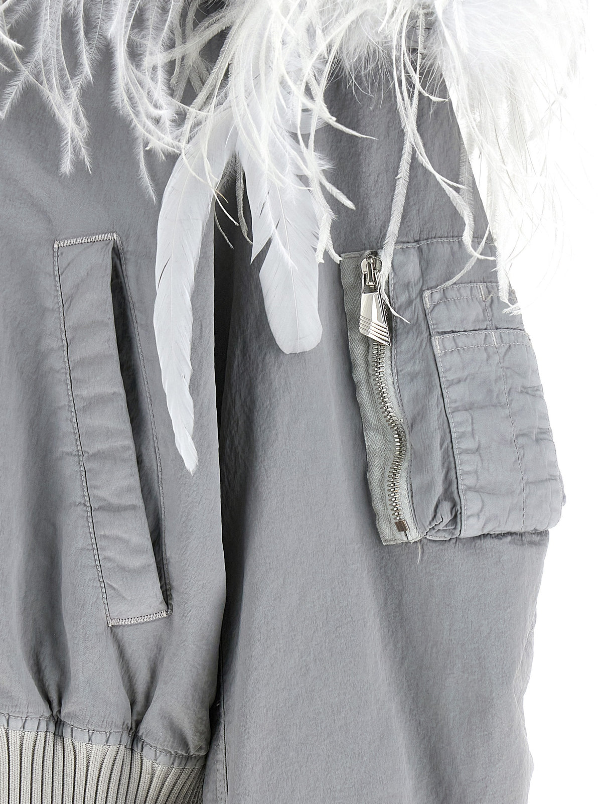 The Attico Grauer Bomber aus Polyamid
