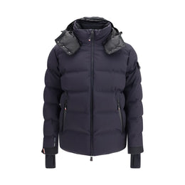 Moncler Grenoble Blaue Polyamid-Jacke in voller Länge