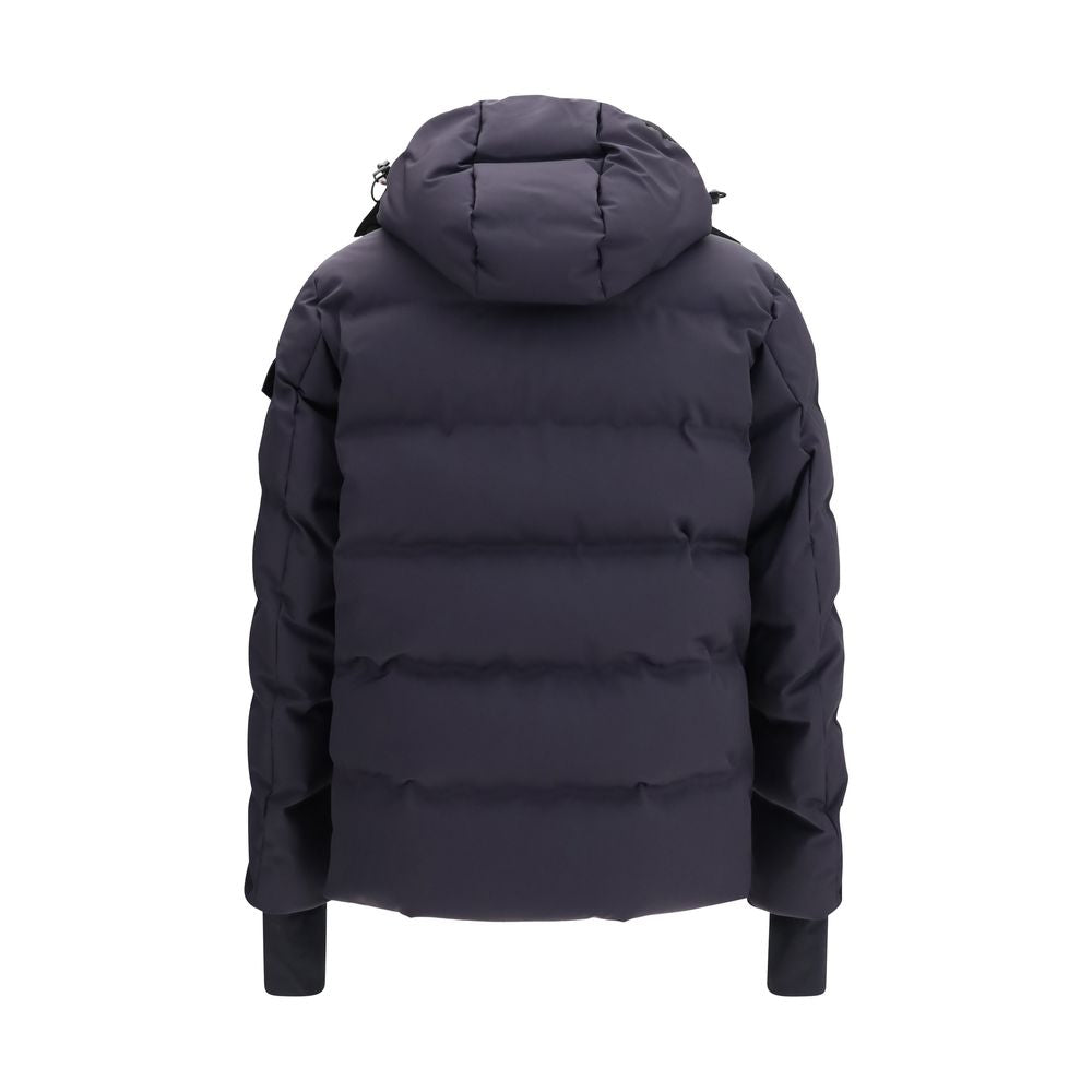 Moncler Grenoble Blaue Polyamid-Jacke in voller Länge