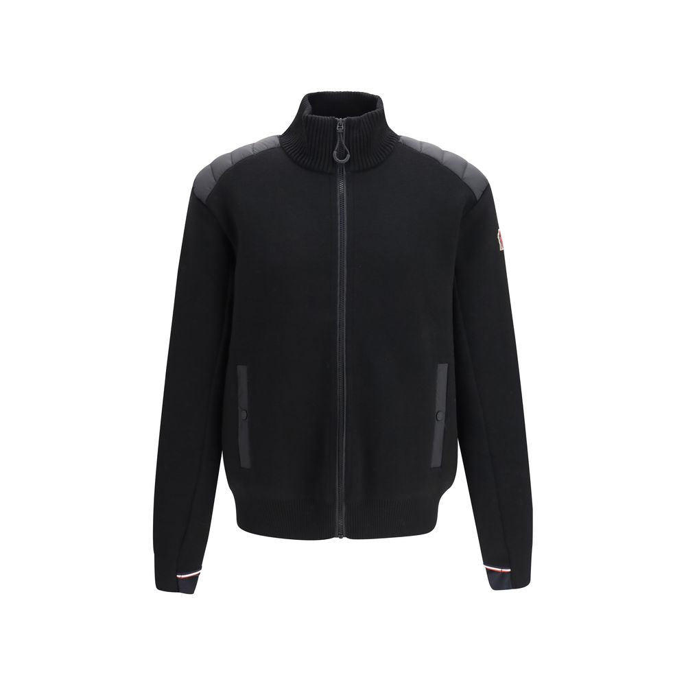 Moncler Grenoble Strickjacke aus schwarzer Wolle Oves Aries