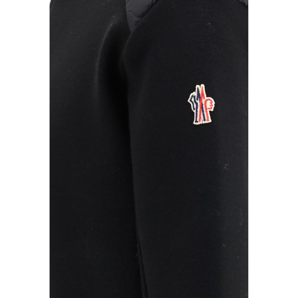 Moncler Grenoble Strickjacke aus schwarzer Wolle Oves Aries