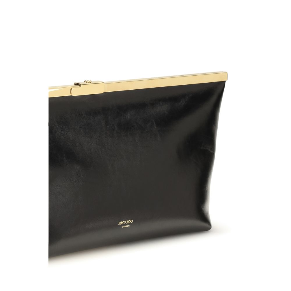 Jimmy Choo Schwarze Bos Taurus Kalbsleder Clutch