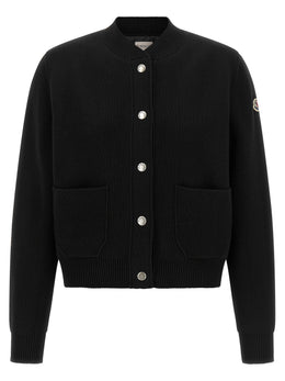 Moncler Schwarzer Cardigan aus Polyamid