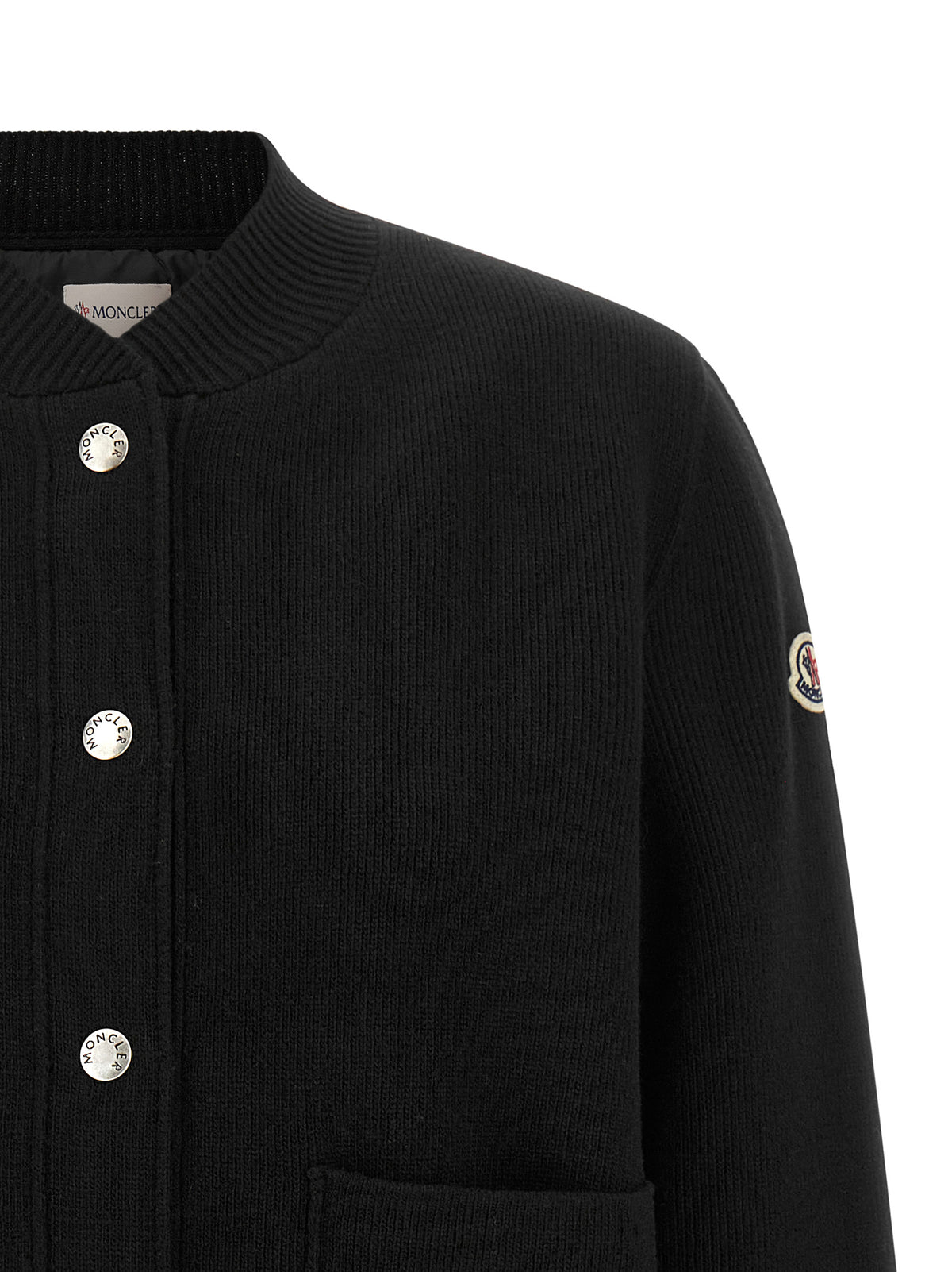 Moncler Schwarzer Cardigan aus Polyamid