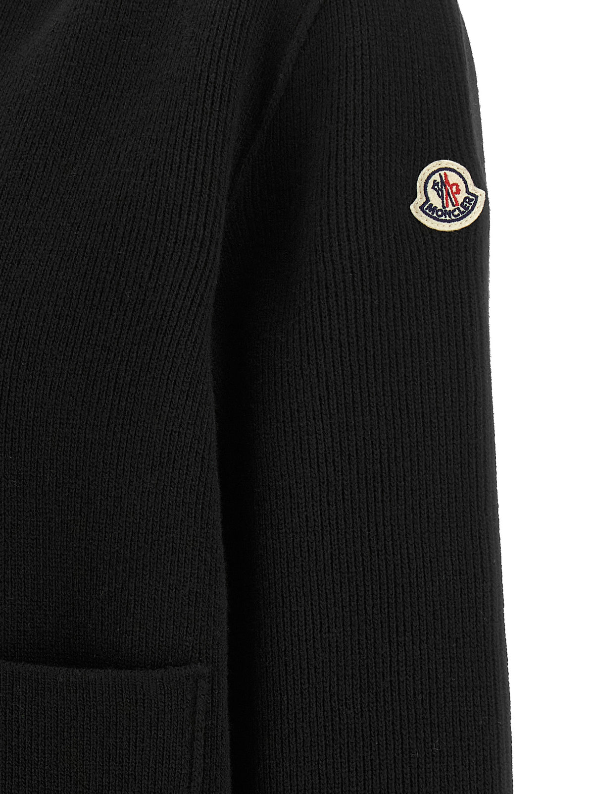 Moncler Schwarzer Cardigan aus Polyamid