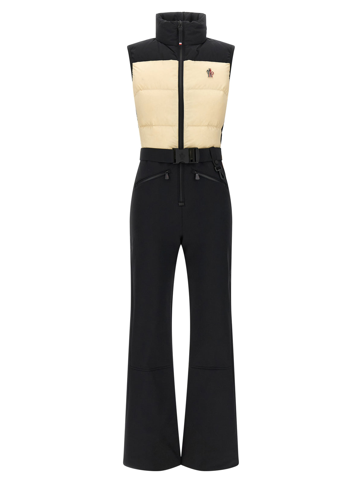 Moncler Grenoble Zweifarbiger Jumpsuit aus Polyamid