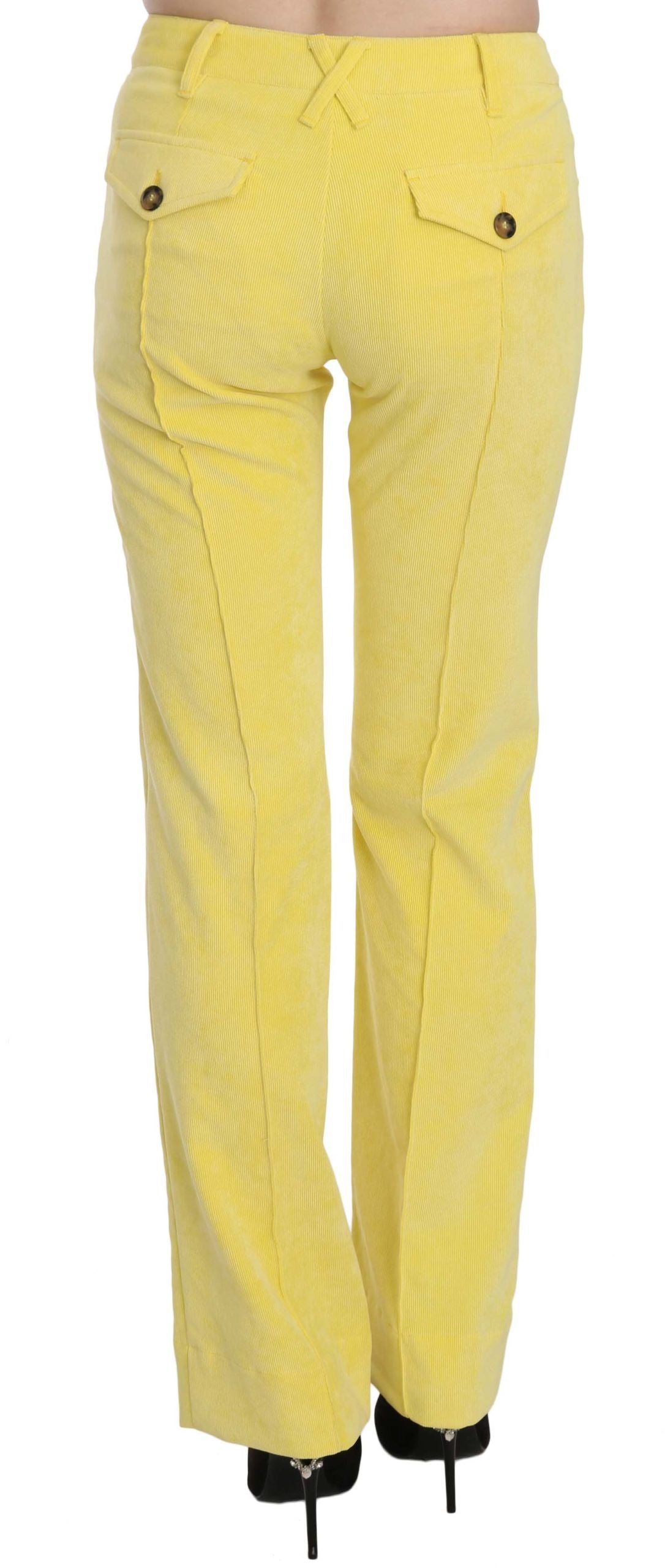 Just Cavalli Gelbe Cordhose mit mittlerer Taille Gerade Hose