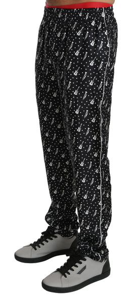 Dolce & Gabbana Schwarze Musikinstrumenten-Hose aus Seide