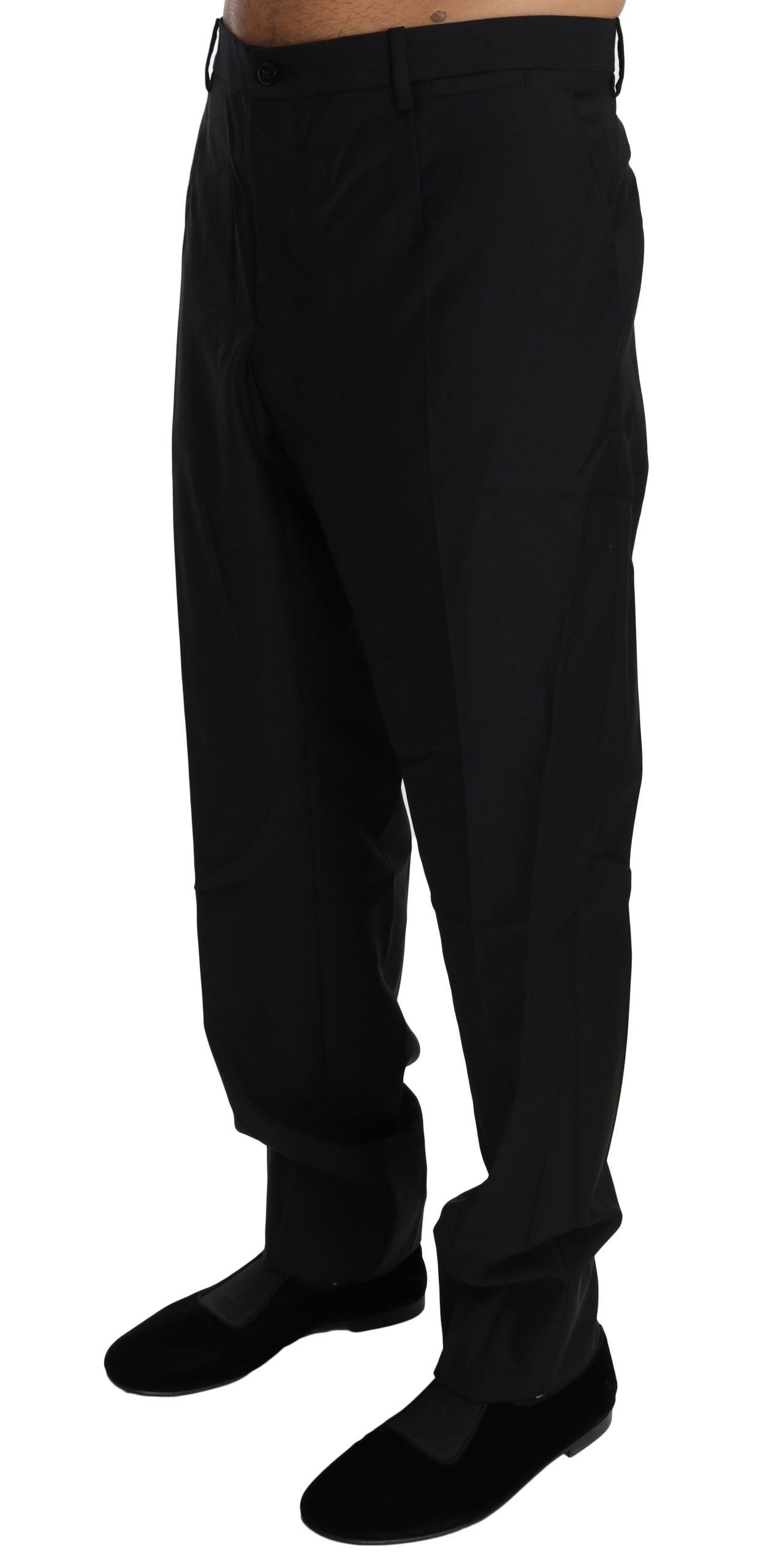 Dolce & Gabbana Schwarzes Kleid Formale Hose Männer Wolle Hose