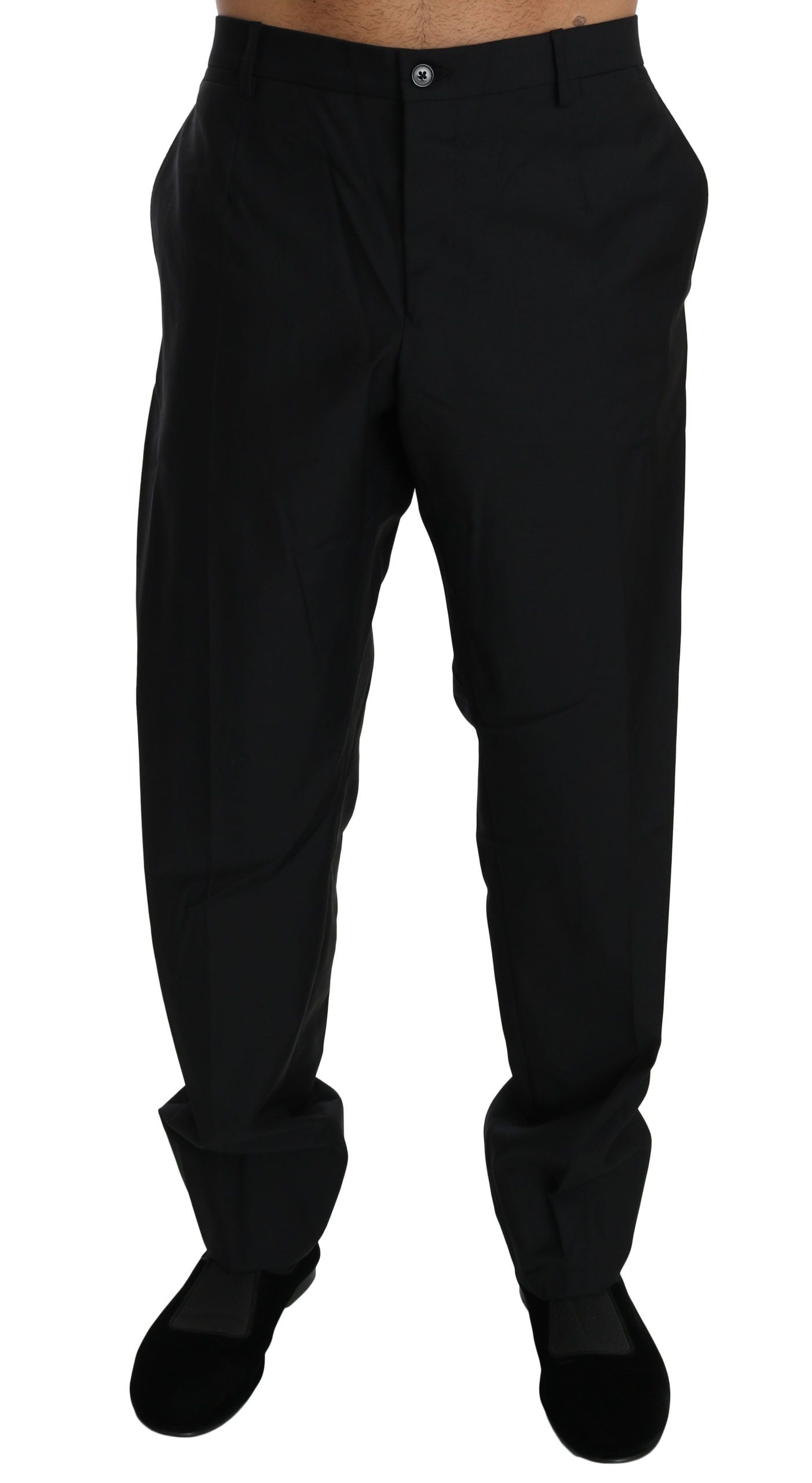 Dolce & Gabbana Schwarzes Kleid Formale Hose Männer Wolle Hose