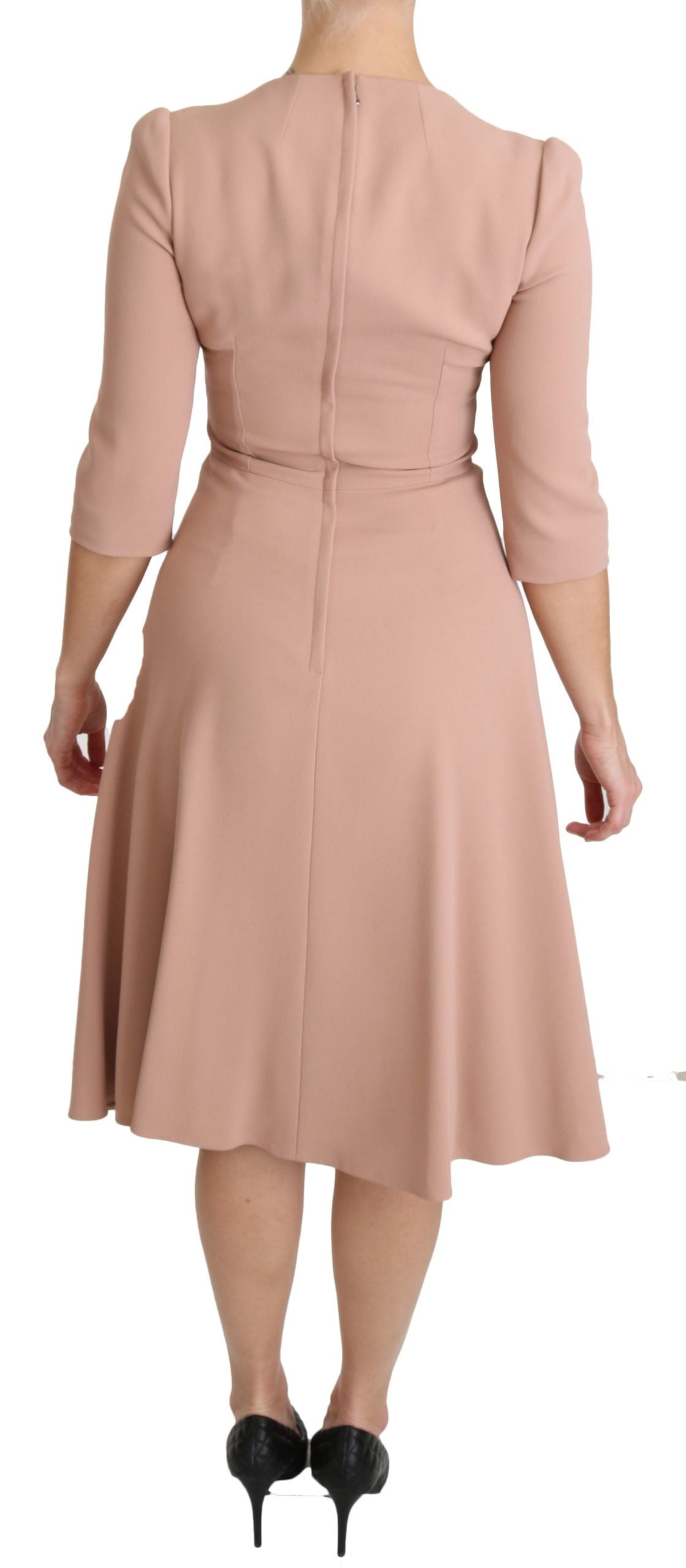 Dolce & Gabbana Rosa 3/4-Ärmel A-Linie Viskose Kleid