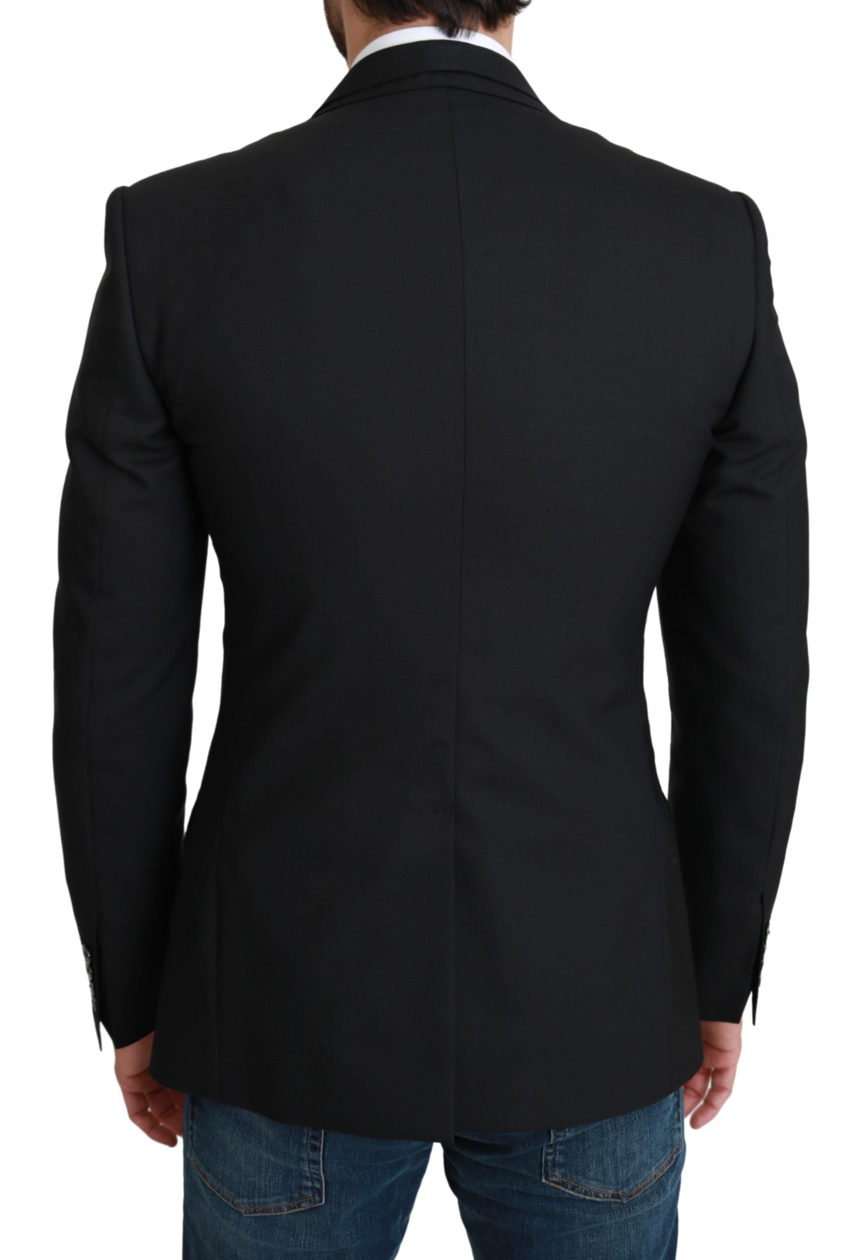 Dolce & Gabbana Schwarzer einreihiger formeller Wollblazer