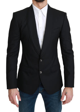 Dolce & Gabbana Schwarzer einreihiger formeller Wollblazer
