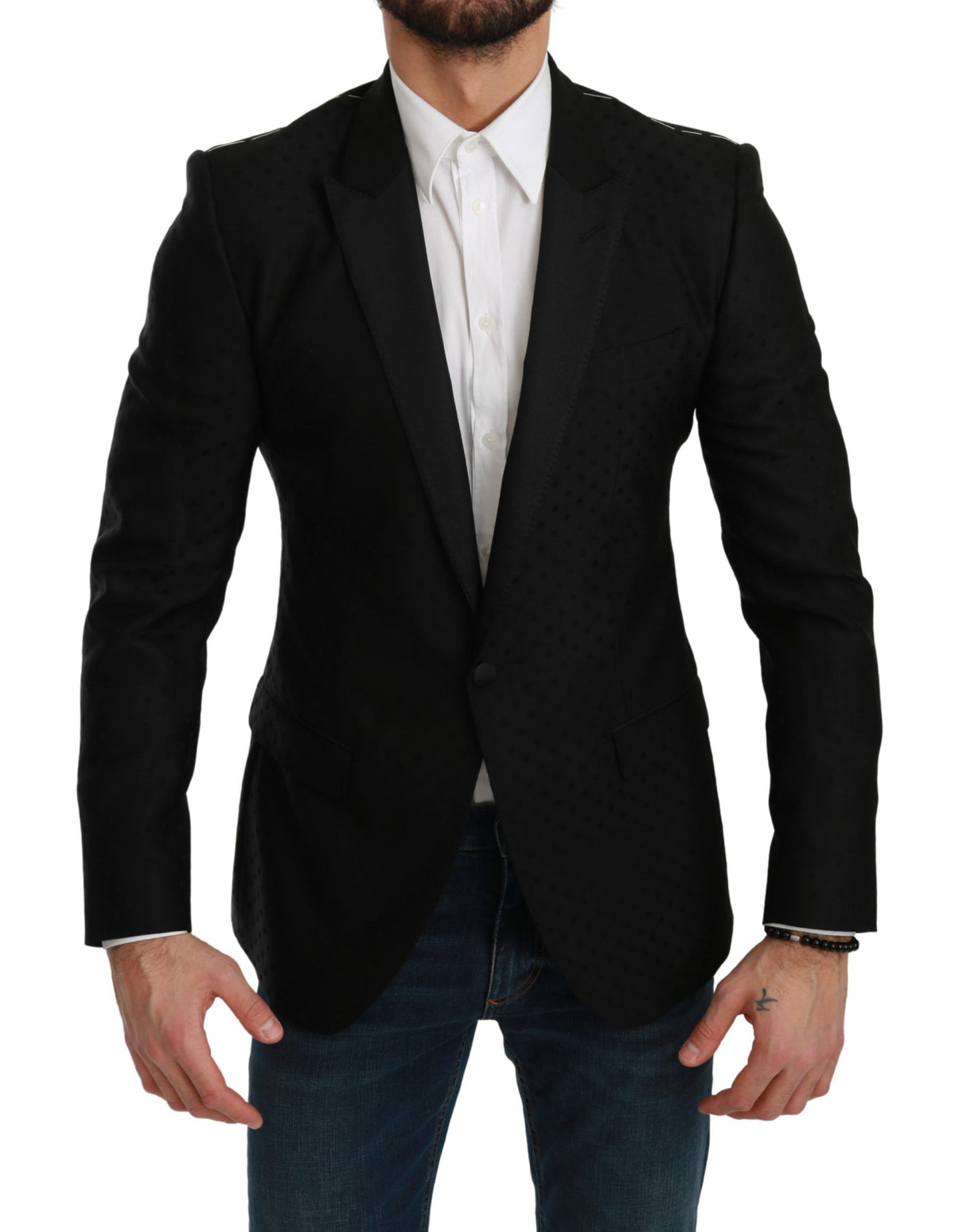 Dolce & Gabbana Schwarzer Slim Fit Mantel Jacke MARTINI Blazer