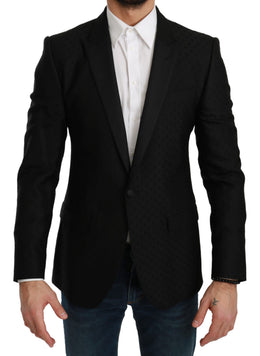 Dolce & Gabbana Schwarzer Slim Fit Mantel Jacke MARTINI Blazer