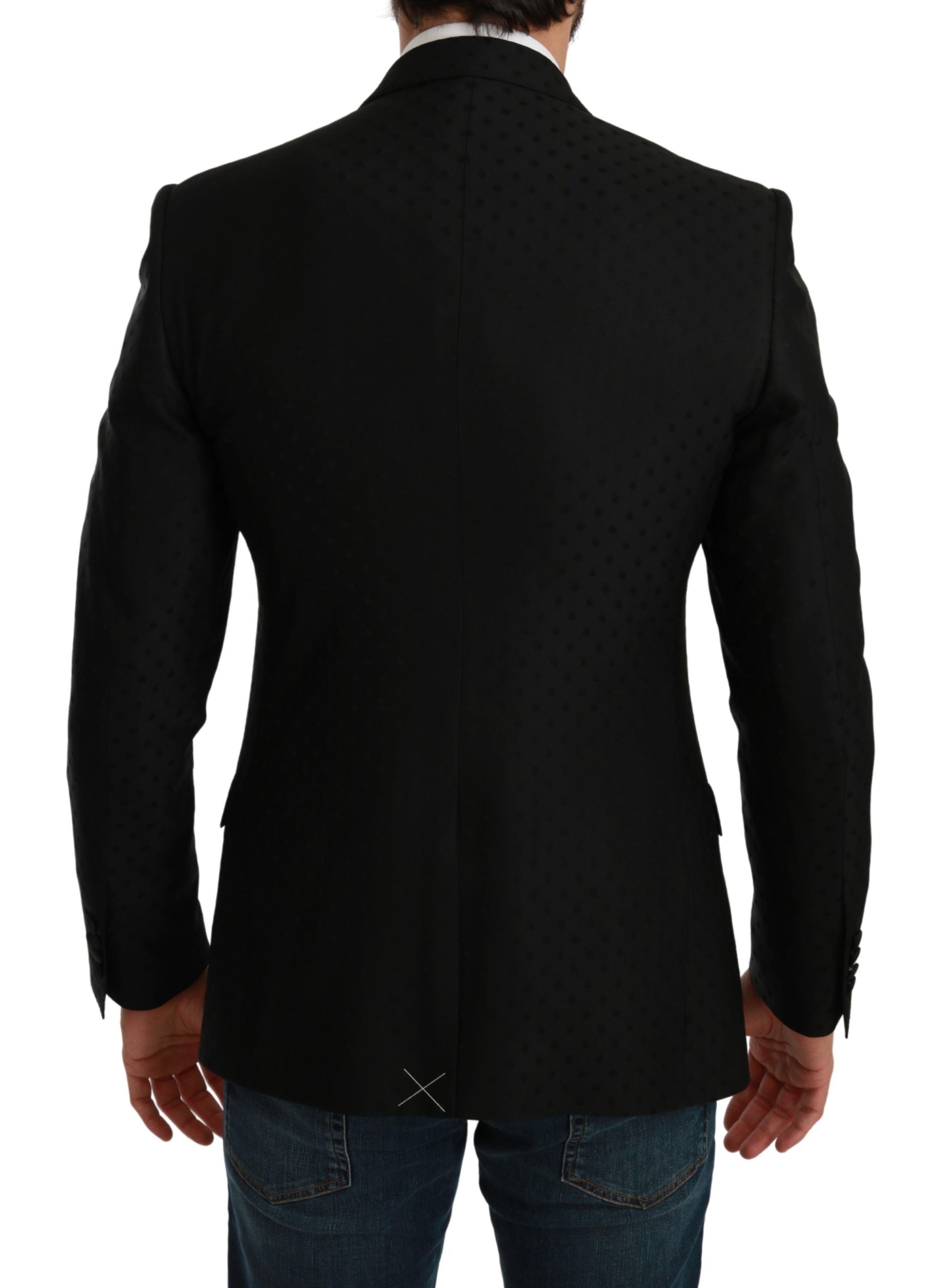 Dolce & Gabbana Schwarzer Slim Fit Mantel Jacke MARTINI Blazer