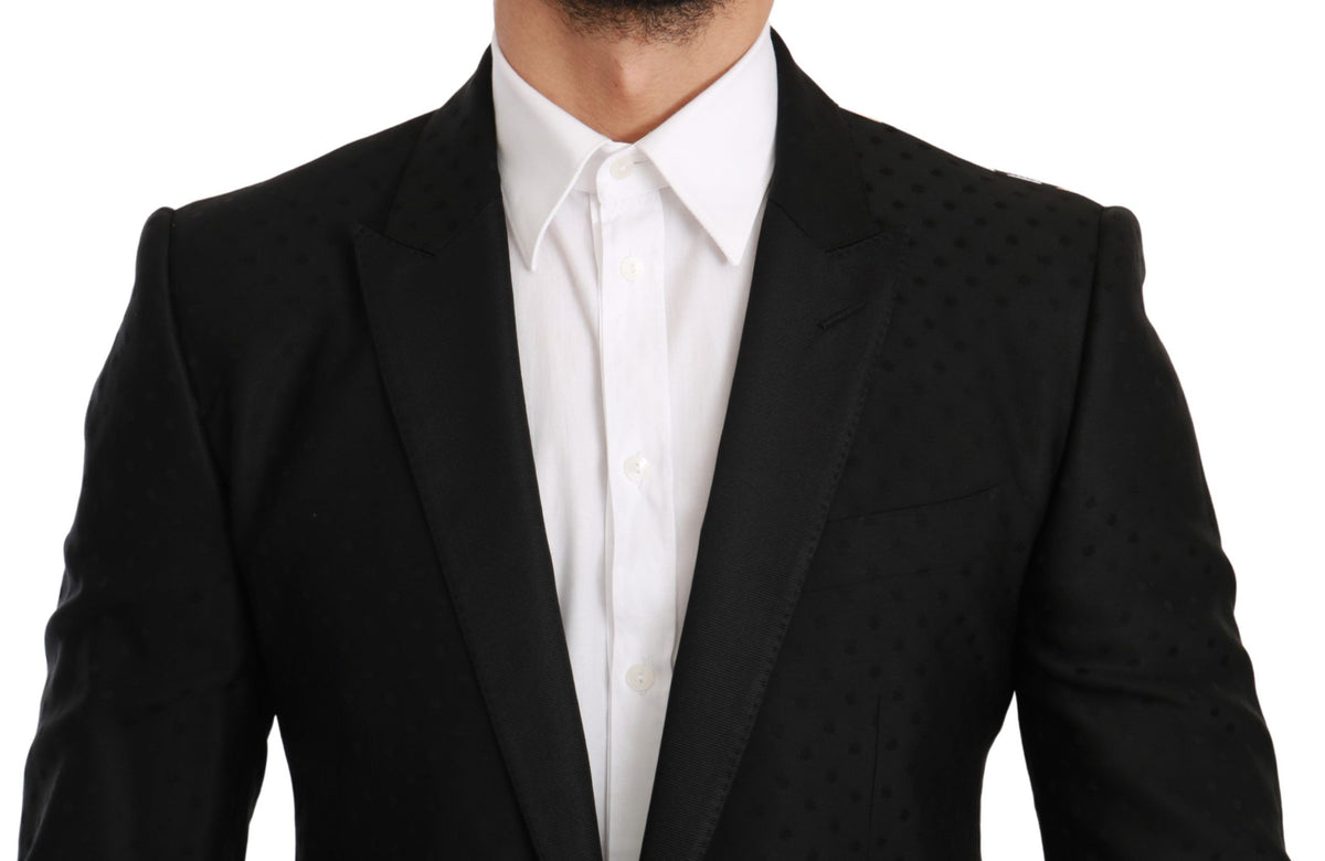 Dolce & Gabbana Schwarzer Slim Fit Mantel Jacke MARTINI Blazer