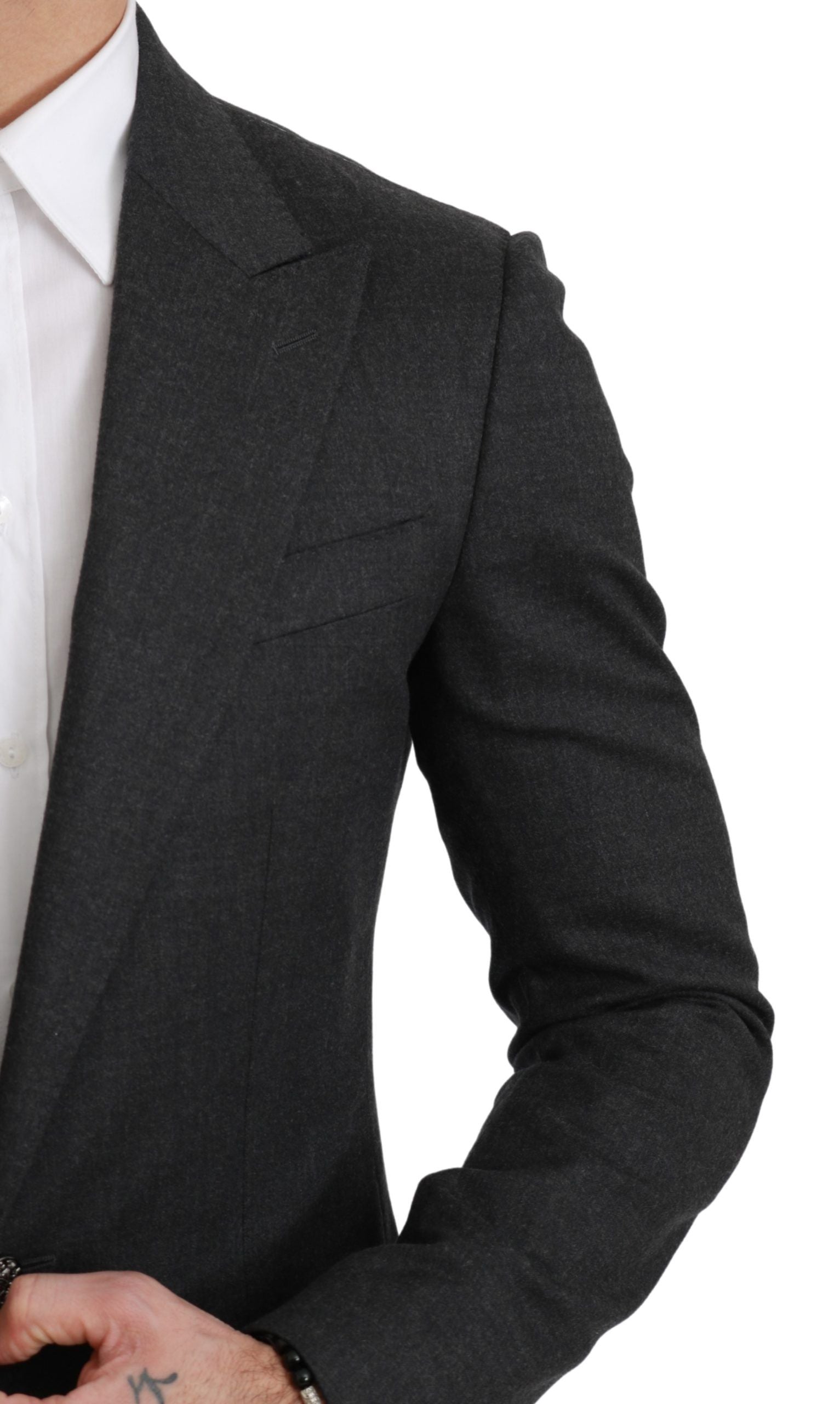 Dolce & Gabbana Graue NAPOLI Slim Fit Jacke Wollblazer