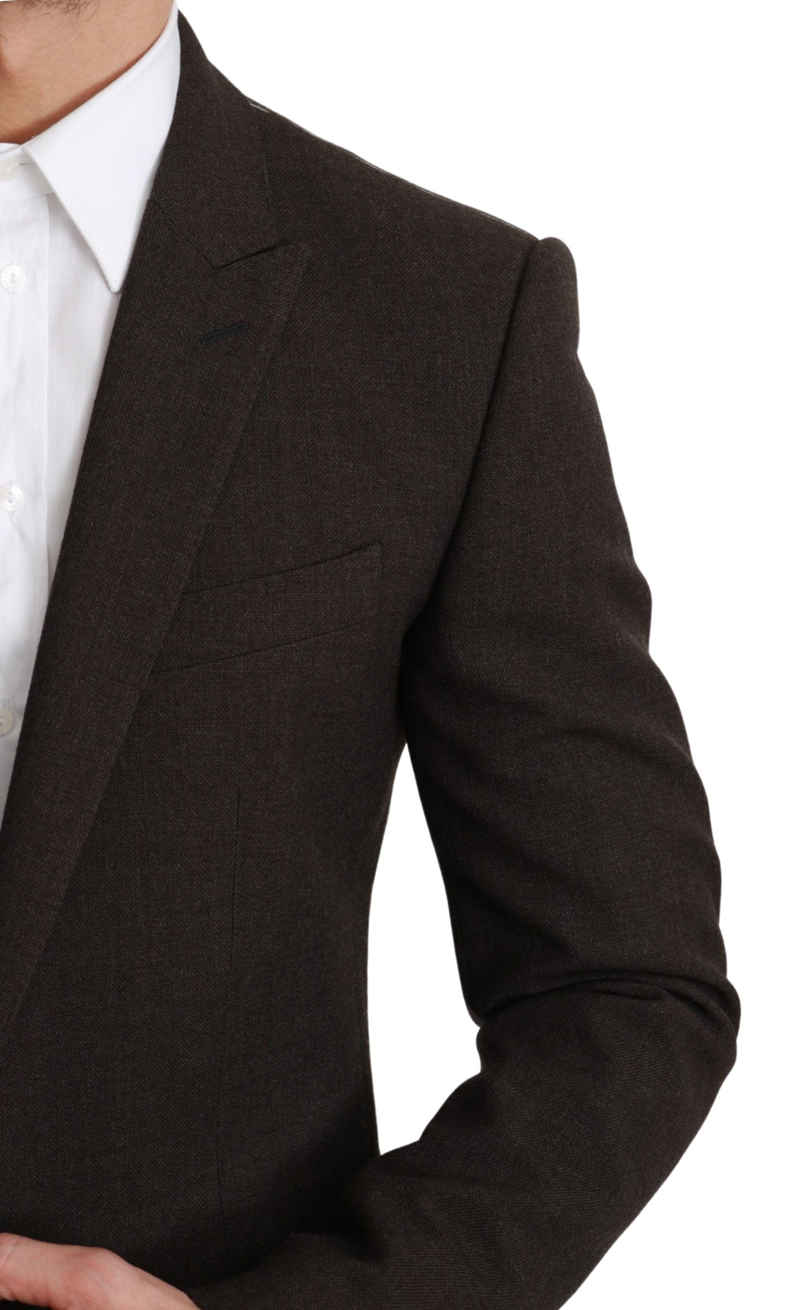 Dolce & Gabbana Brauner Slim Fit Mantel Jacke MARTINI Blazer